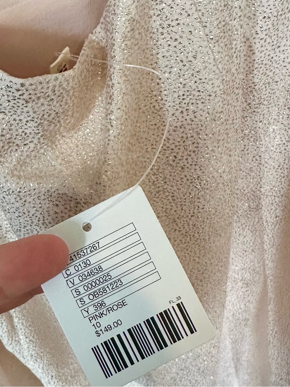 NWT silence + noise One-Shoulder Metallic Powder Pink Maxi Dress w/High Slit 10 - Picture 6 of 10